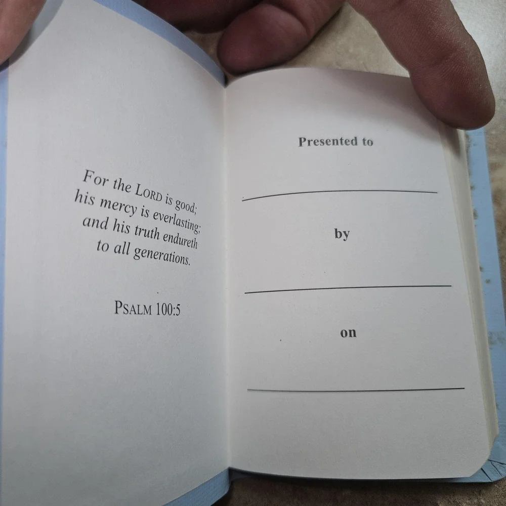 VTG 1968 Holy Bible KJV‎ New Testament Psalms Proverbs Mini Pocket Blue
